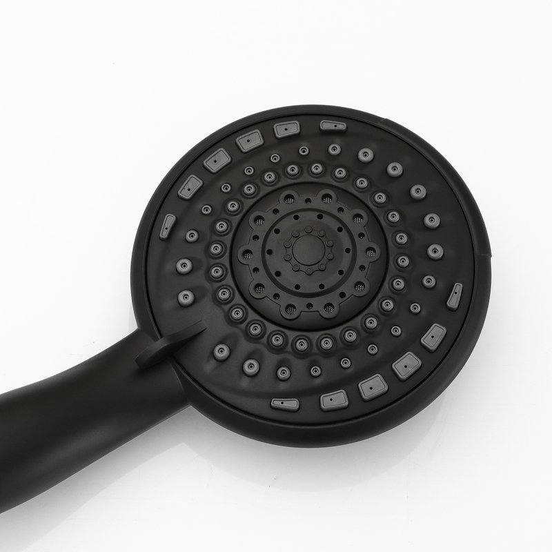 Système de douche de pluie à 6 jets 2 en 1 avec portatif (1,8 gal / min), Noir mat