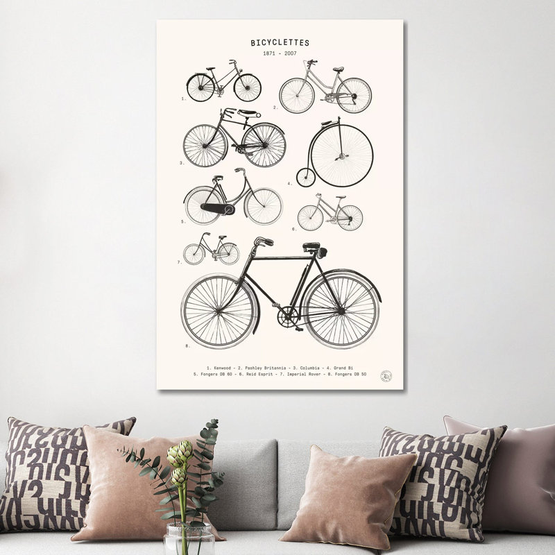 Bicyclettes, H 60 po x l 40po x P 1,5 po