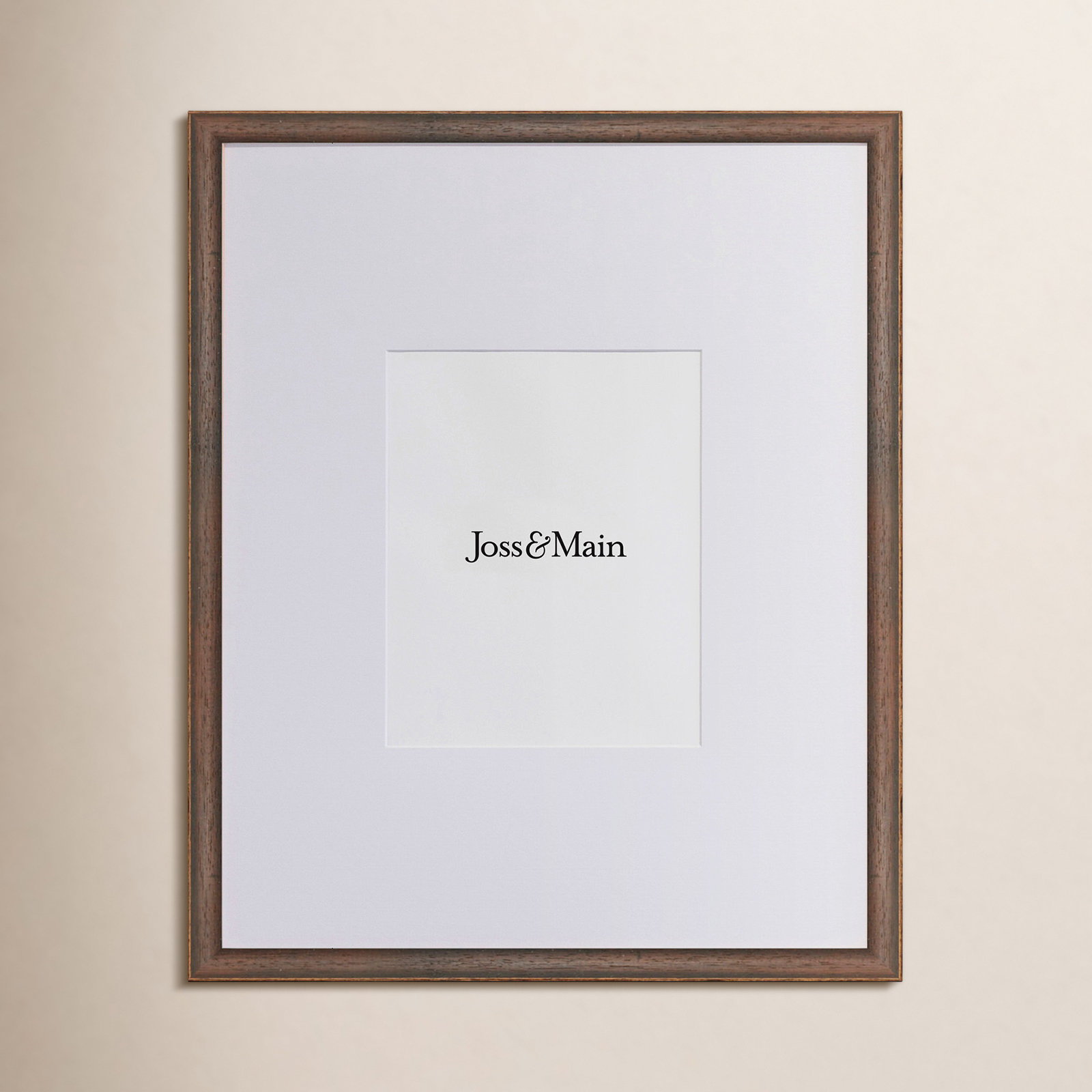 Mabe Wood Beveled Picture Frame with Mat, Brown, 18" x 24"