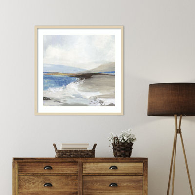 Soft Sea II Blue by Allison Pearce Wood Framed Wall Art Print