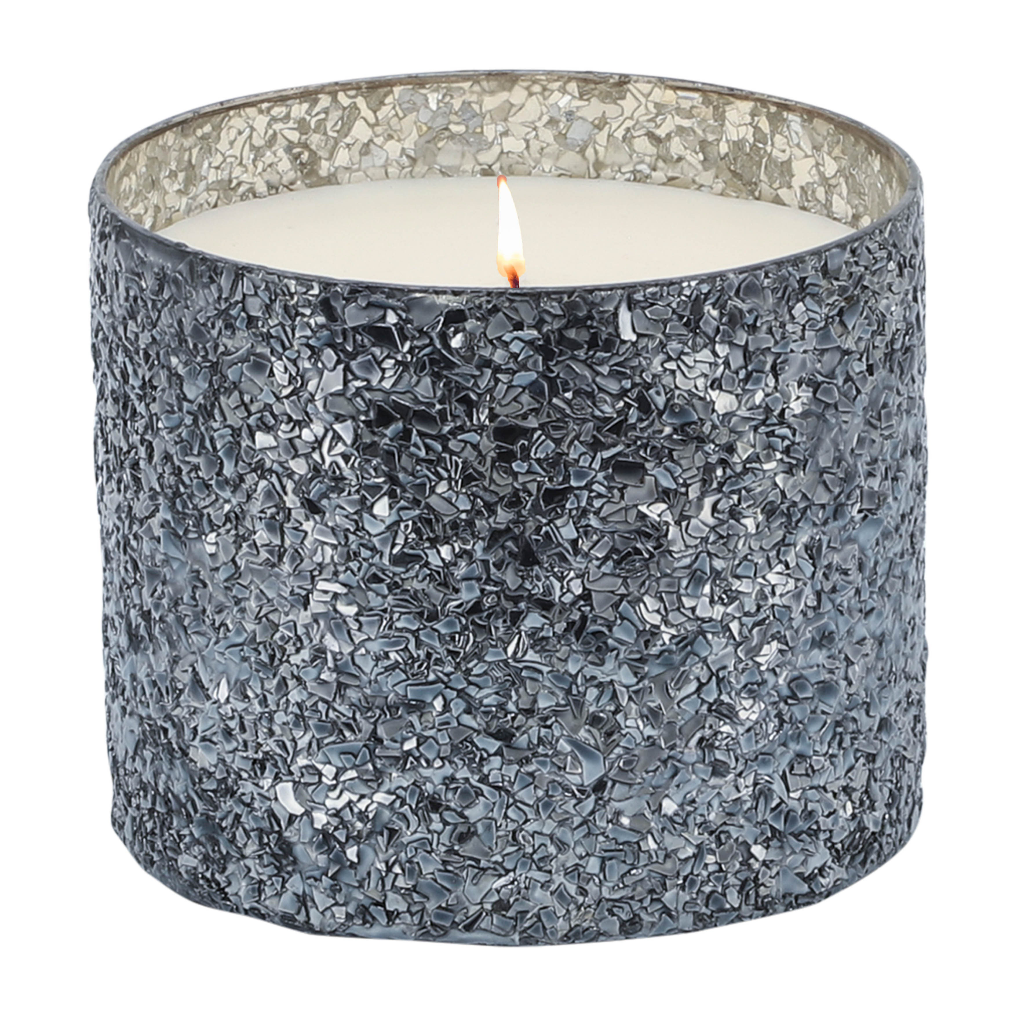 Jeco Inc. Glitter Pillar Candle, White