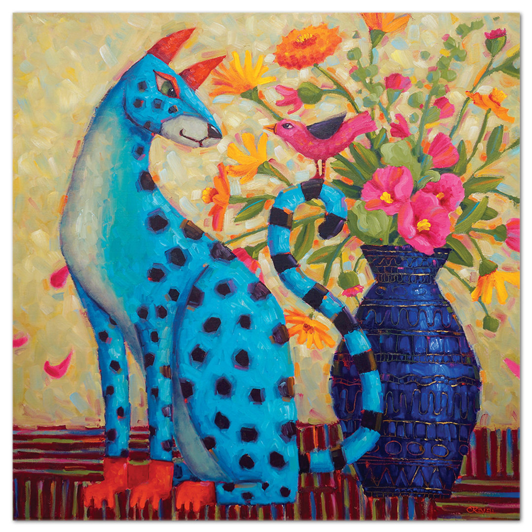 Acrylbild The Blue Leopard von Cindy Revell