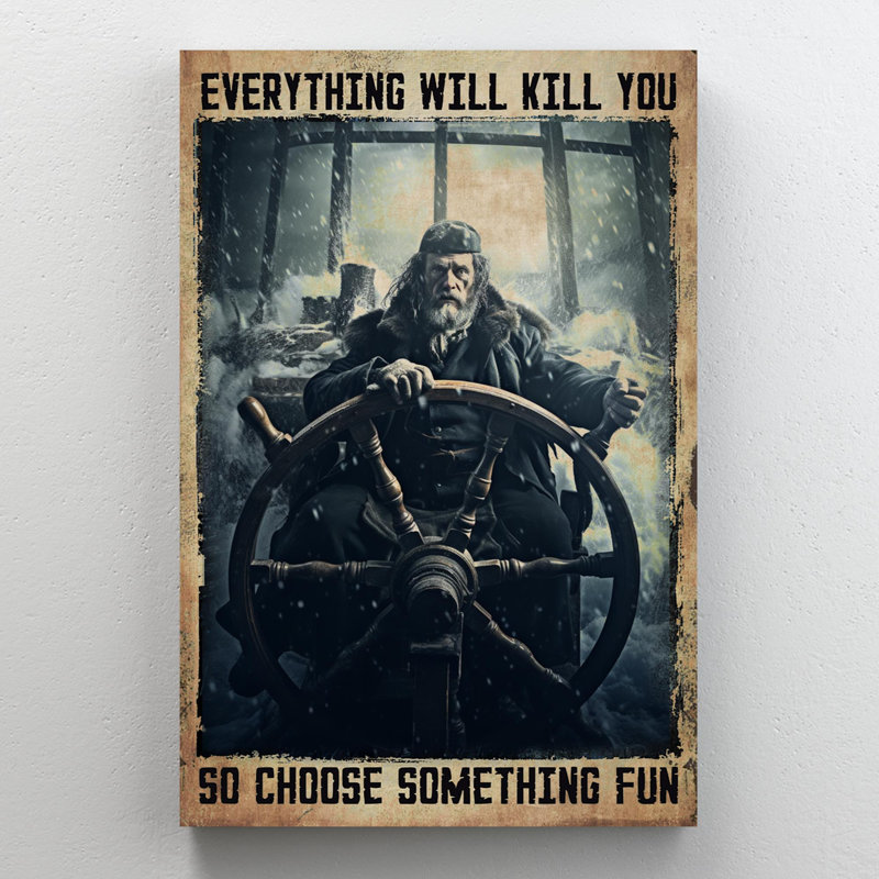 «Captain So Choisissez Quelque Chose» - Reproduction d'art graphique rectangulaire sur toile tendue 1 pièce