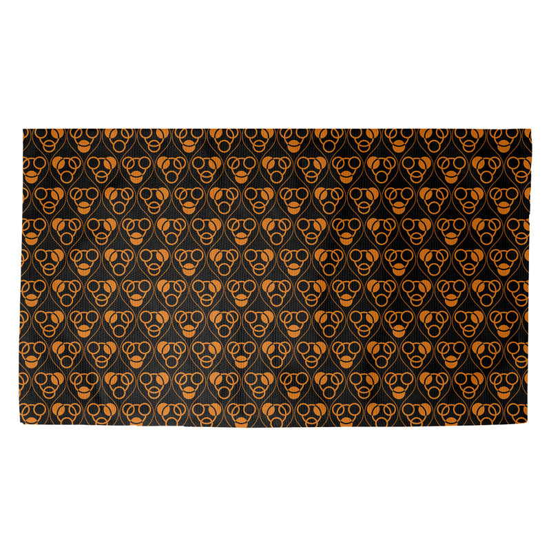 Tapis jaune foncé/noir fait main, Rectangle 2 pi x 3 pi