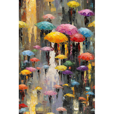 Papier peint parapluie coloré abstrait peler et coller