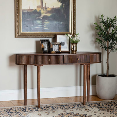 Console ovale 2 tiroirs Leyna