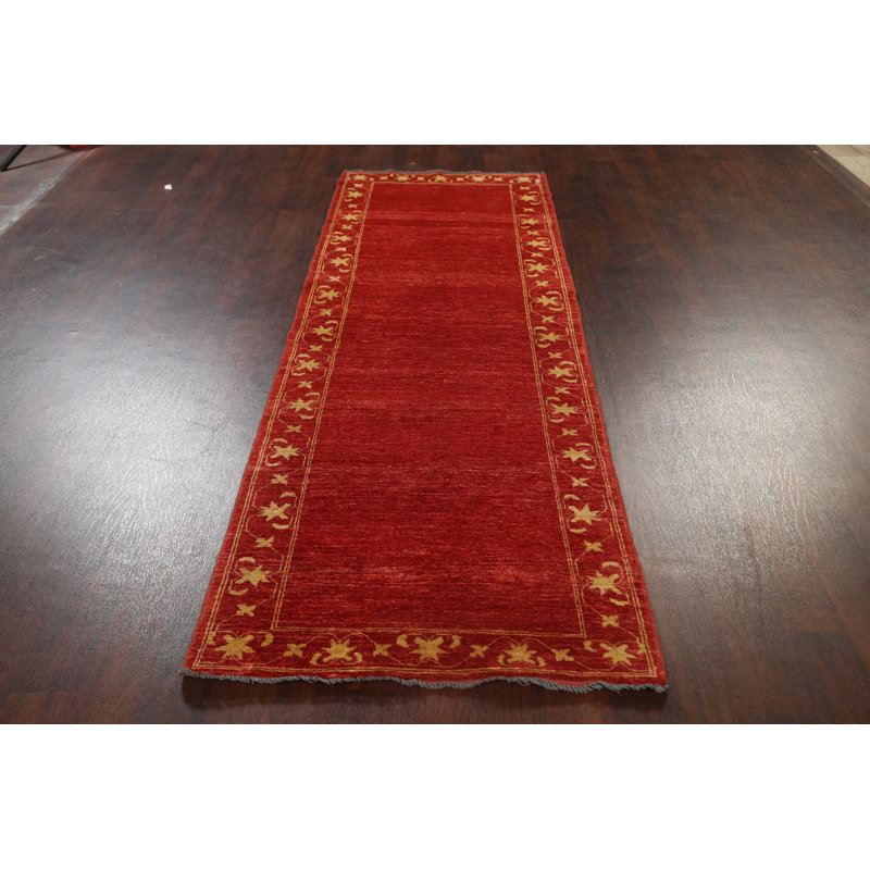 Bordered Gabbeh  Oriental Runner Rug 3x10