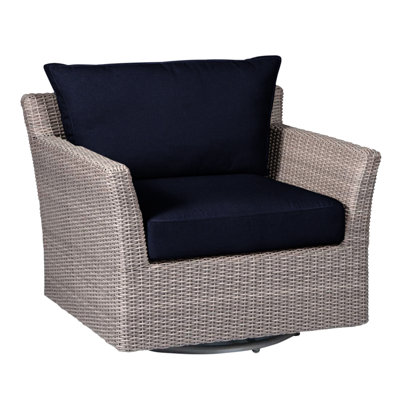 Outdoor Club Glider Wicker Chair with Cushions