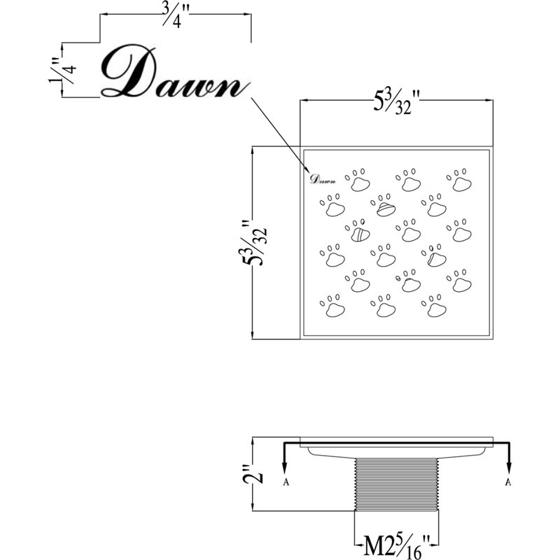 Memuru River  Series Stainless Steel Square Linear Floor Shower Drain