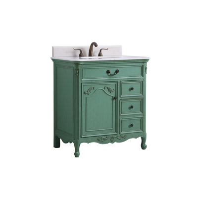 Angelique 32'' Single Bathroom Vanity with Engineered Stone Top