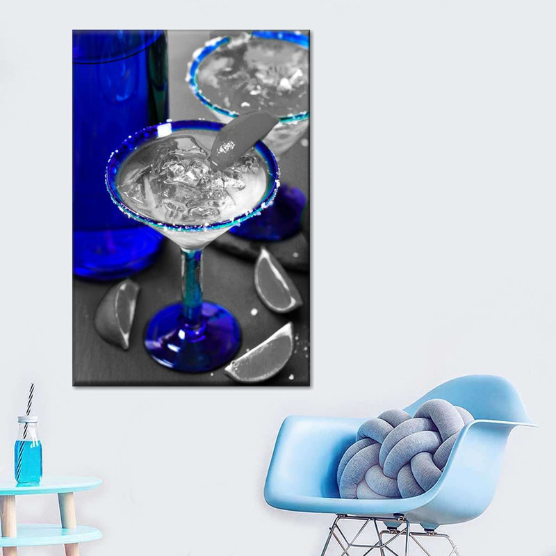 «Cocktail Blue Drinks Pop», reproduction sur toile, H 24 po x l 16 po x P 1,25 po