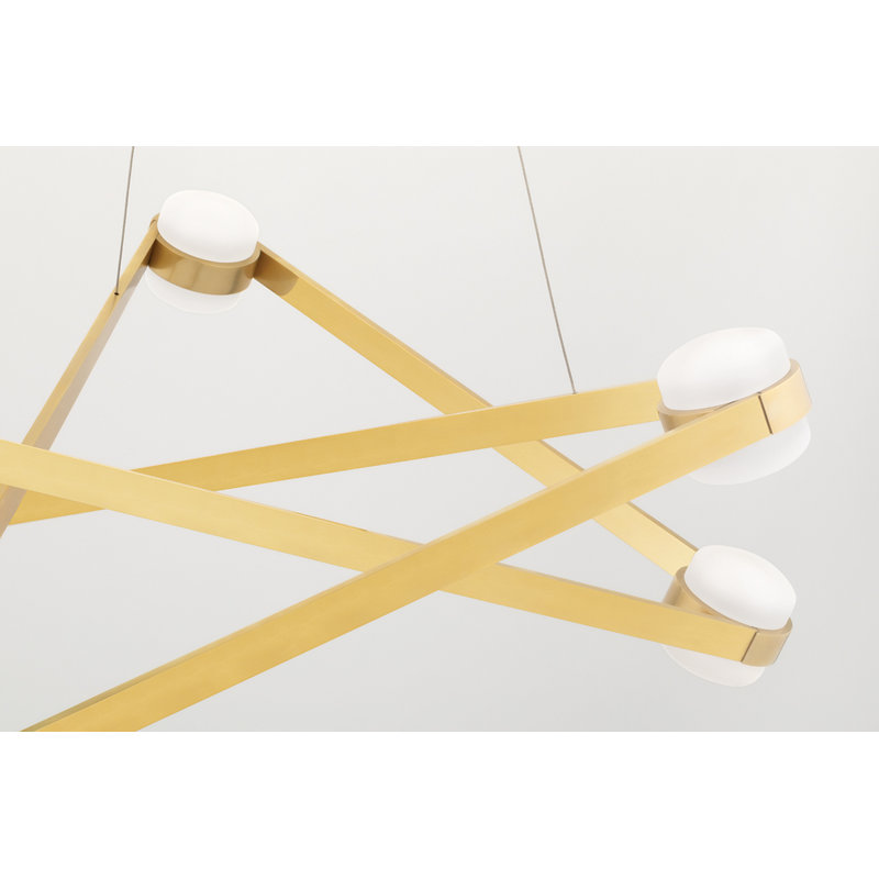 Orbit - 6 Light Chandelier - Aged Brass Finish, Aged Brass