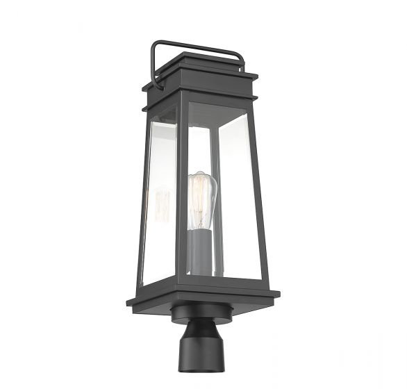 Lanterne murale d'extérieur 1 lumière Boone en noir mat