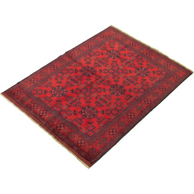 Tapis de zone en laine rouge 4 pi 11 po x 6 pi 5 po the main one-of-kind-noué la 2010s esari turque Allaina