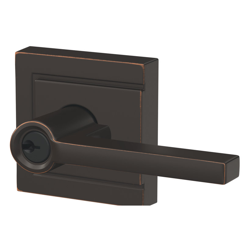 Latitude Keyed Entry Lever with Upland Trim, Yes, Keyed Alike, Aged Bronze