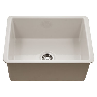 Houzer 26 inch Fireclay Undermount Single Bowl Kitchen Sink - PTU-2800