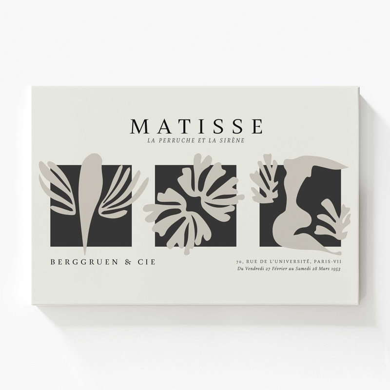 Le trio «The Parakeet and the Mermaid» par Matisse, H 48 po x l 72 po, Toile tendue