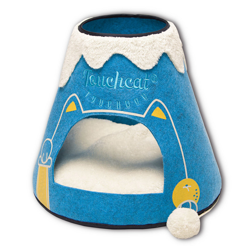 Maison pour chat Touchcat Molten Lava Designer, Bleu / Blanc