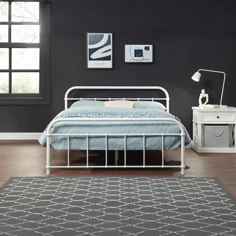 Metal Bed, White, Kingsize (5')