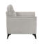 Chaise de salon moderne avec revêtement en microfibre brun clair, coussin confortable et pieds en métal robustes pour un décor contemporain
