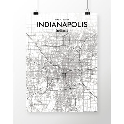 Indianapolis City Map - No Frame Print