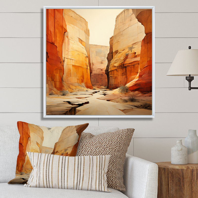 «Bold Landscape Canyon Desert V - Canyon», art mural encadré, H 24 po x l 24 po x P 1 po, Cadre flottant blanc