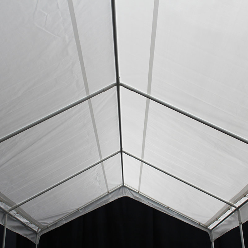 Extra Long White Fabric Canopy with Metal Frame