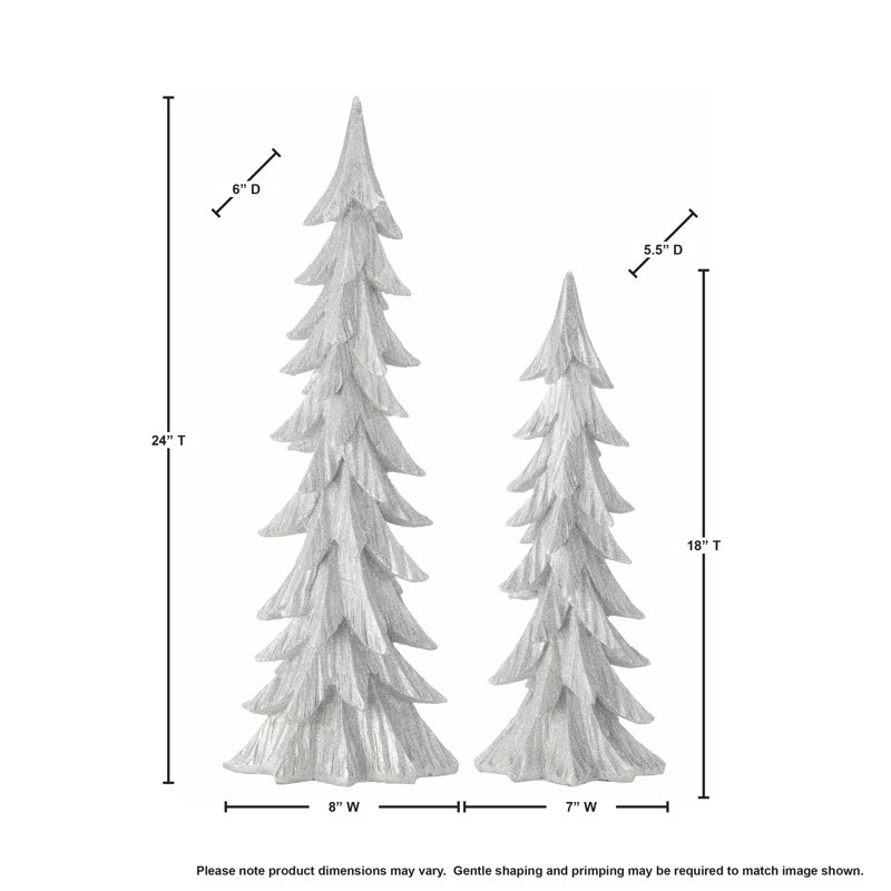 Ensemble d'arbre royal en résine 18 à 24 po, Argent