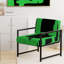 Fauteuil d'appoint rembourré vert et noir Walt Crossing Paths II-1071889101