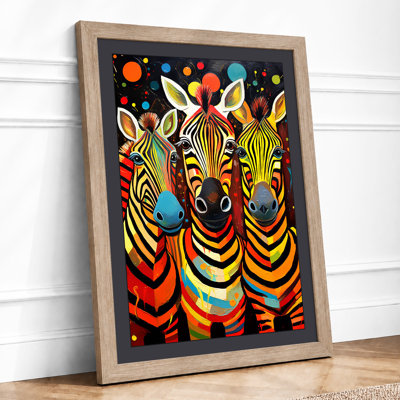 Three Zebras United Geometric - Print