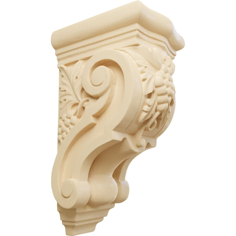 Support en bois / corbeau, Érable, L 3,5 po x H 7,875 po x P 4,375 po
