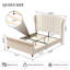 Lit capitonné arqué Modern, grand, velours crème-1764368622-1764368623