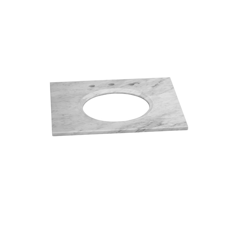Plateau de meuble-lavabo simple 30,55 po WideAppeal ™, Blanc de Carrare