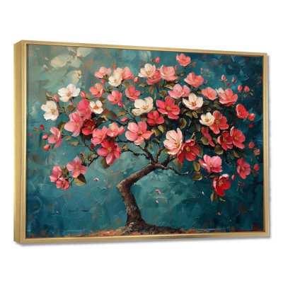 Blue And Pink Apple Blossom Blooming Tree I - Apple Blossom Wall Decor