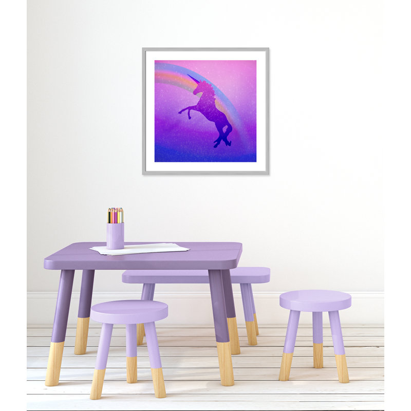 « licorne 2 », art encadré, H 27,5 po x l 27,5 po x P 1,19 po, Encadré de boîte argent
