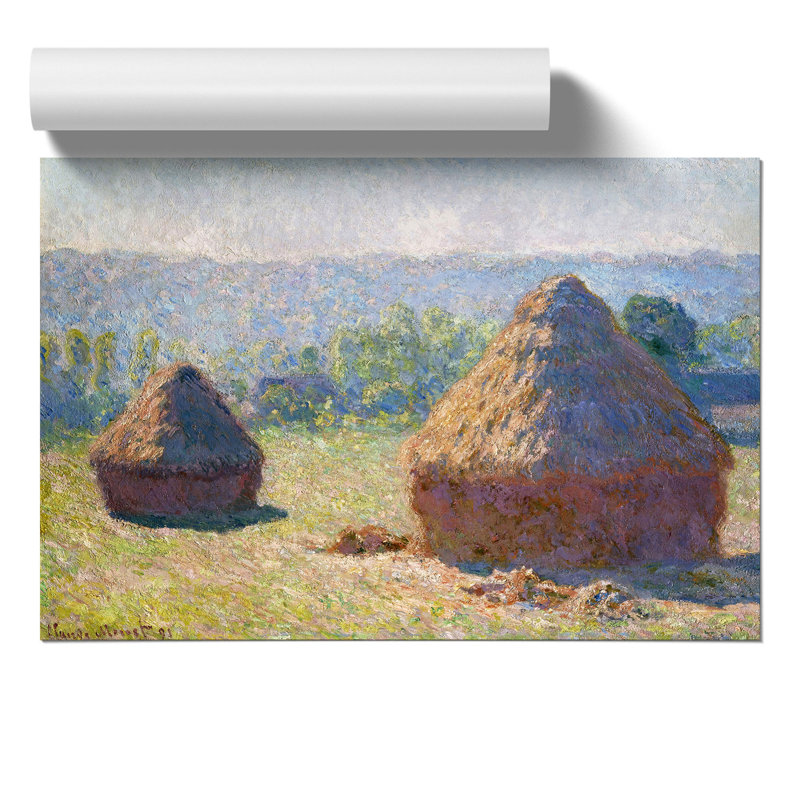 Haystacks by Claude Monet - Frameless Print, 30cm H x 42cm W x 0.1cm D