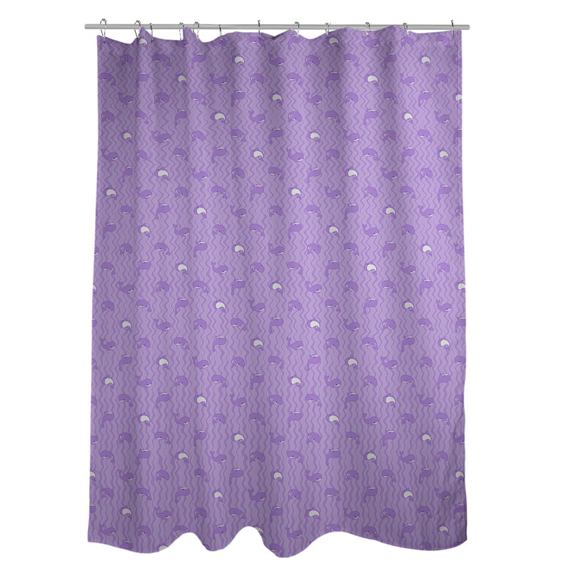 Rideau de douche simple katelyn elizabeth baleines, Mauve