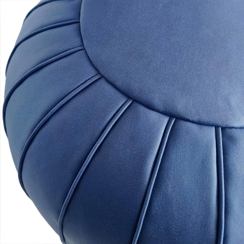 Repose-pieds Cohill, Cuir bleu assorti / cuir