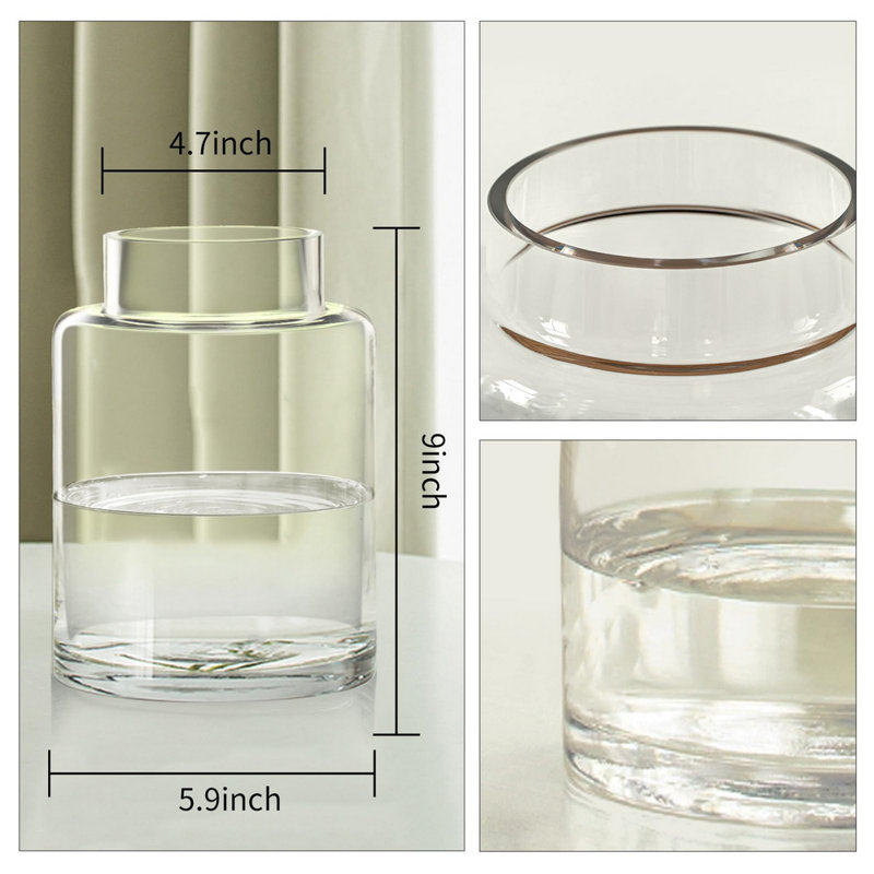 Clear Large Glass Cylinder Vases Flower Vases 9 Inch