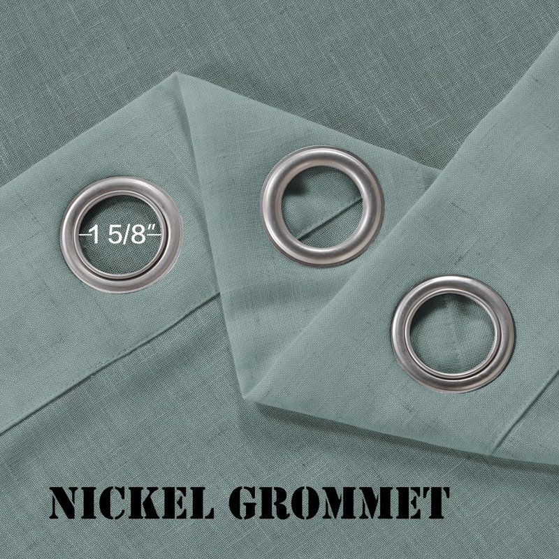 Linen Grommet Curtains for Living Room 2 Panel Drape Semi Sheer Neutral Country Rustic Farmhouse Boho Curtain Bedroom Muslin Look Light Filtering