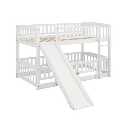 Twin Over Twin Bunk Bed With Fence