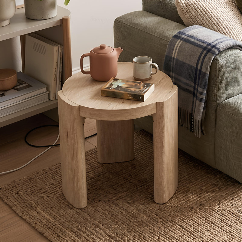 Modern Style Natural Finish Round Dining Table