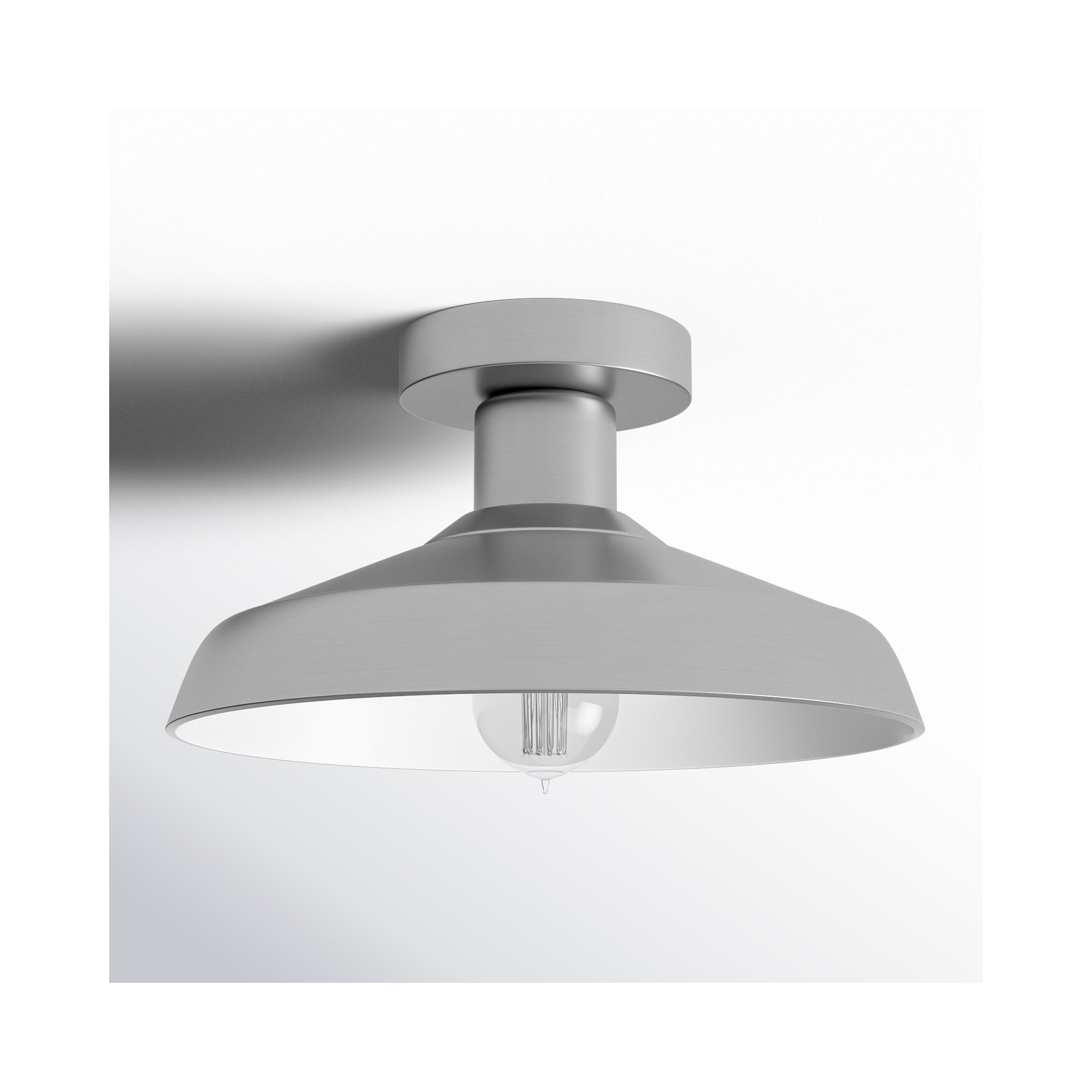 Vanielle Bell Outdoor Semi Flush Mount, Antique Brushed Aluminum