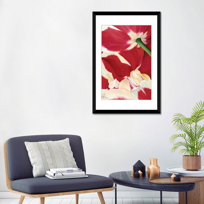 «Flower Dream», impression sur toile, H 24 po x l 16 po x P 1 po, Papier d'art encadré noir, Blanc