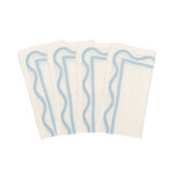 Colorblock Embroidered Linen Napkins