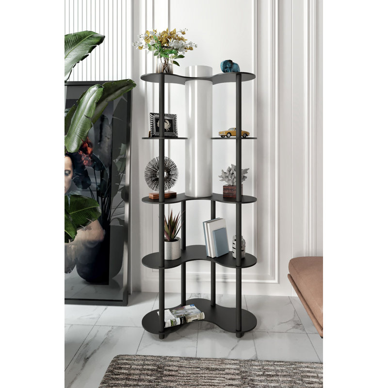 Élégante lampe sur pied, papier d'artisanat noir et corps en panneau de fibres à densité moyenne, hauteur de 59,1 pouces | Capuchon en PVC, type de douille: E 27 maximum 40 W (ampoule non incluse) | Design moderne, parfait pour le salon, la chambre à coucher et le bureau, classé IP20