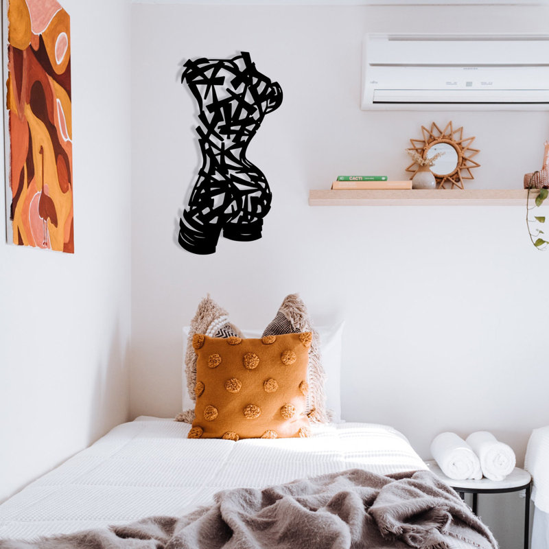 Elegant Black Metal Wall Decor, 13.8 x 26.8 Inches | 100% Durable Metal Construction, Thickness: 0.05 Inches | Perfect for Living Room, Bedroom & Office | Stylish Decorative Accessory for Any Space