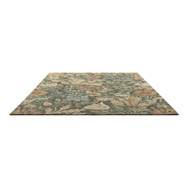 Floral Area Rug in Gold, Rectangle 8'2" x 11'6"