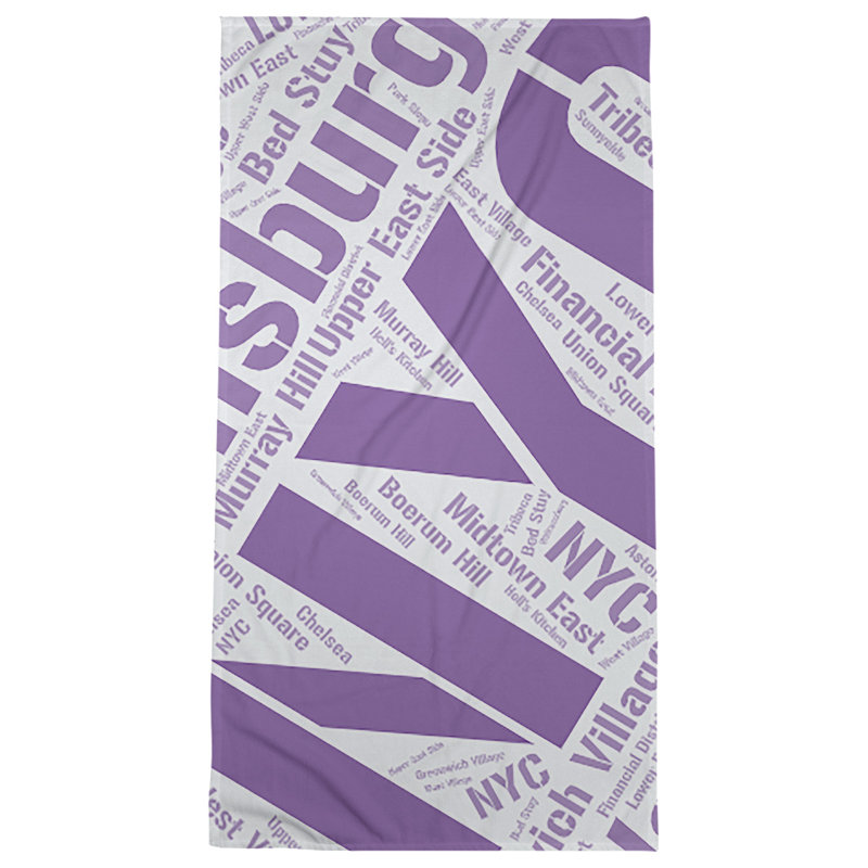 Bath Towel, Purple, Poly/Cotton, New York