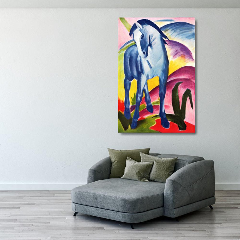 Cheval bleu I IMC-TFA822, H 40 po x l 27 po